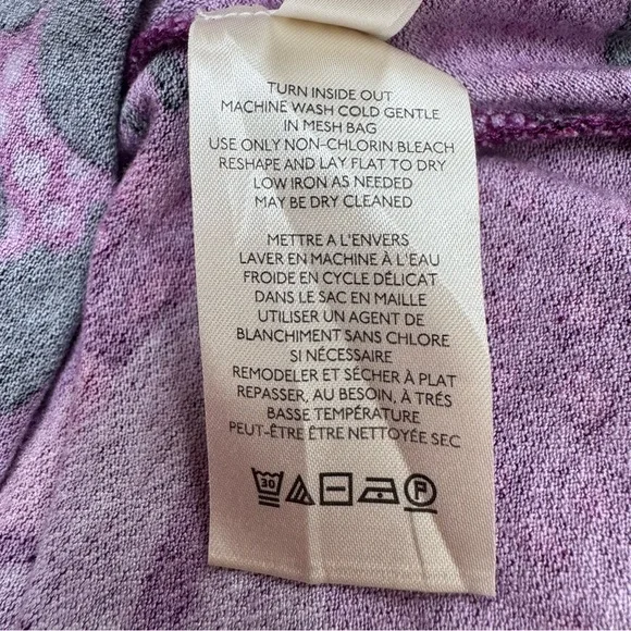 Free People Purple Floral Retro Boho Long Sleeve Retro Mod Scoop Back Dress - Picture 10 of 12